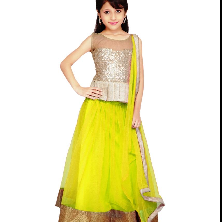 SR Creation Yellow Net Lehengas-SR Creation