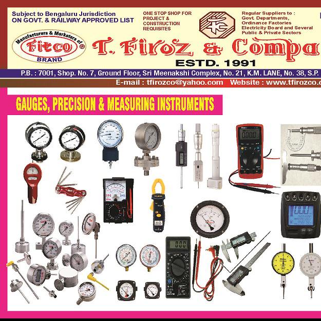GAUGES,PRECISION & MEASURING INSTRUMENTS-T.FIROZ & COMPANY
