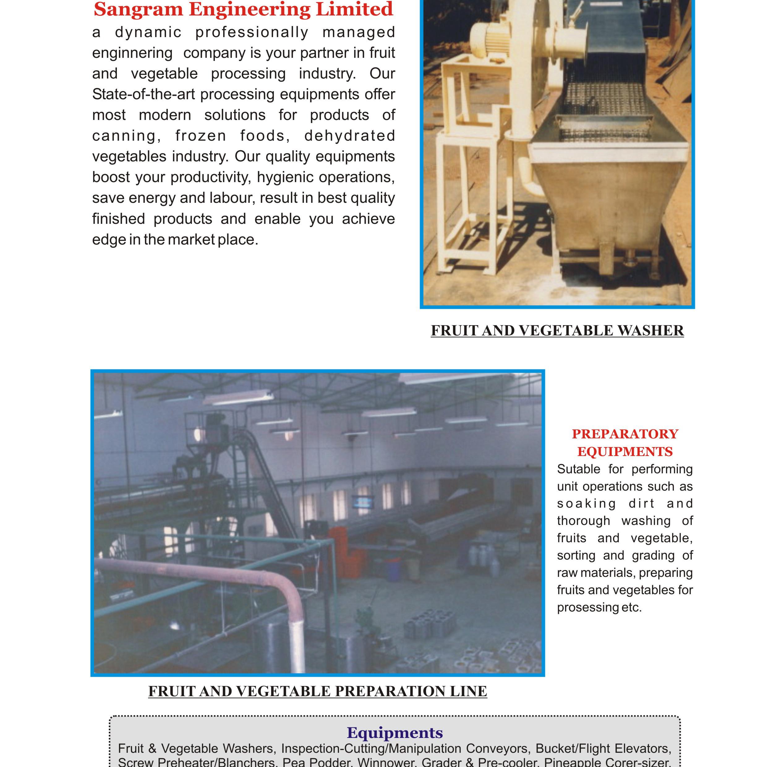 Fruit and Vegetable Washer-Sangram Engineering Limited