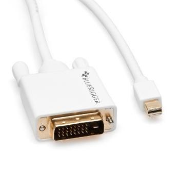 BlueRigger Mini DisplayPort (Mini DP) | Thunderbolt to DVI Male Adapter Cable (6 Feet)-BlueRigger Retail Pvt Ltd