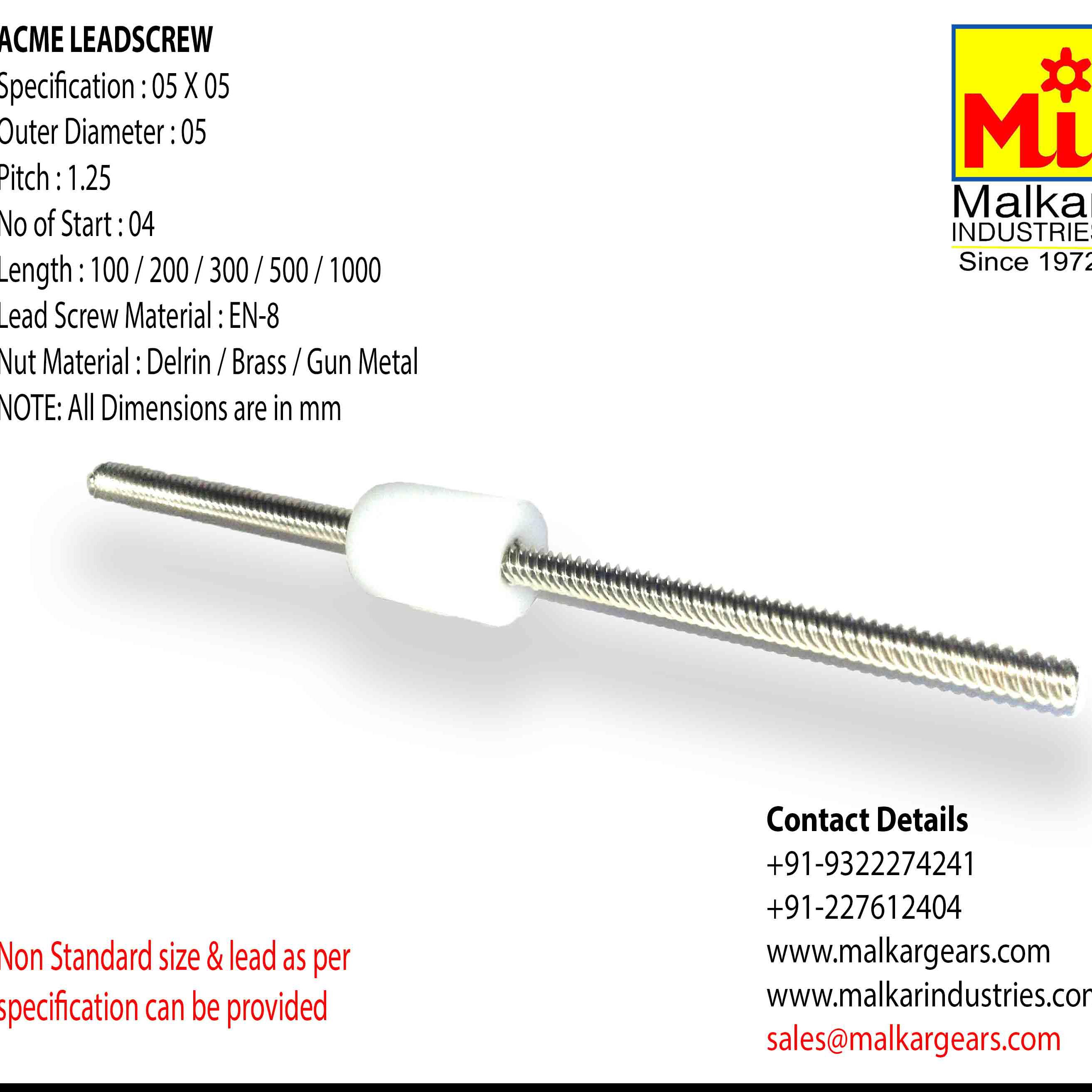  5 X 5 ACME Leadscrew-Malkar Industries