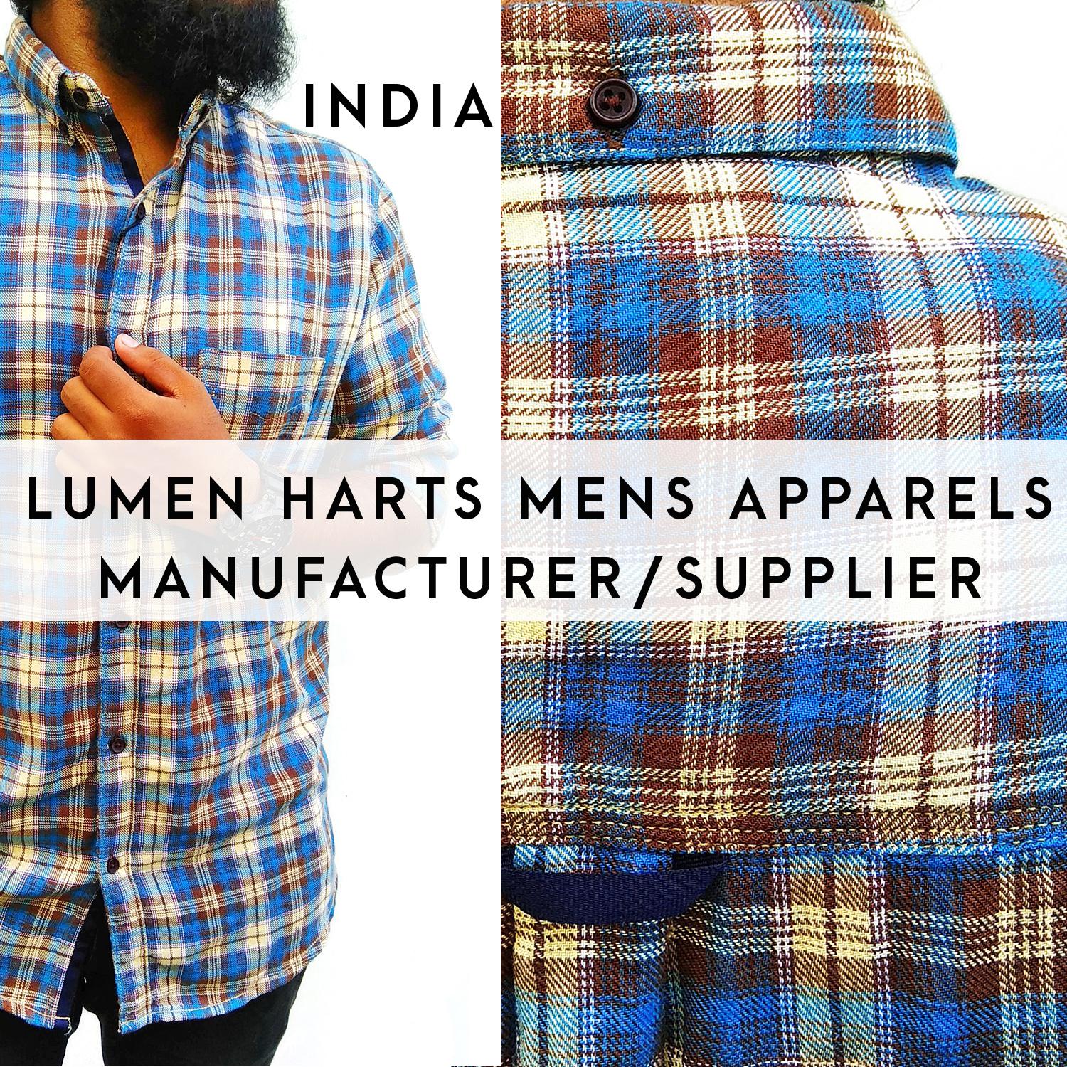 LUMEN HARTS Casual Shirt Checkered Brush Cotton - Mens Apparels Manufacturer-CLOBRIEH MENCH IMPORT EXPORT & GENERAL TRADING 
