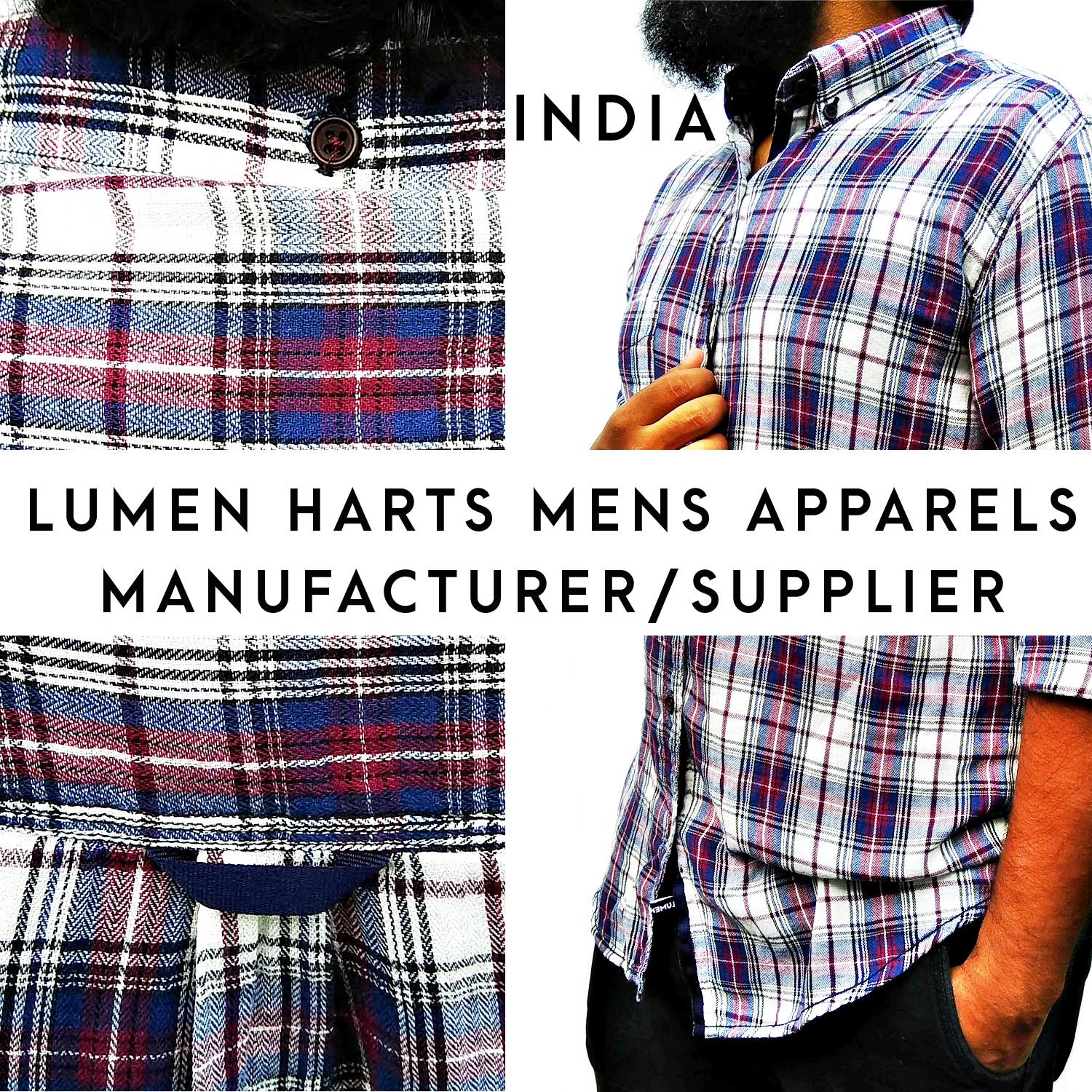 LUMEN HARTS Casual Shirt Checkered Brush Cotton  - Mens Apparels Manufacturer-CLOBRIEH MENCH IMPORT EXPORT & GENERAL TRADING 