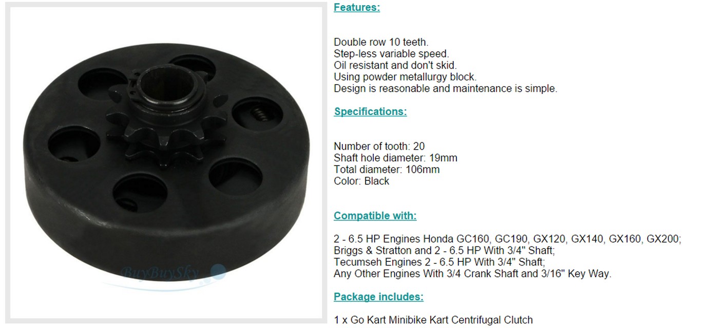Centrifugal clutch-D'TASK AUTO RENNEN INDIA