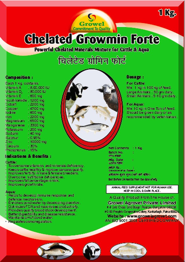 Powerful Chelated Minerals Mixture for Cattle & Aqua-Growel Agrovet Private Limited