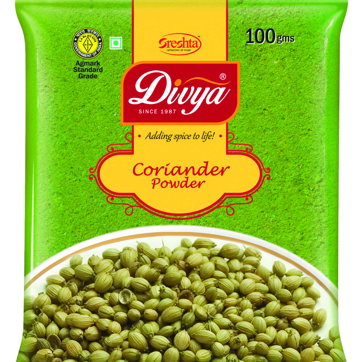 DIVYA CORIANDER POWDER-JIVA INDUSTRIES PVT LTD