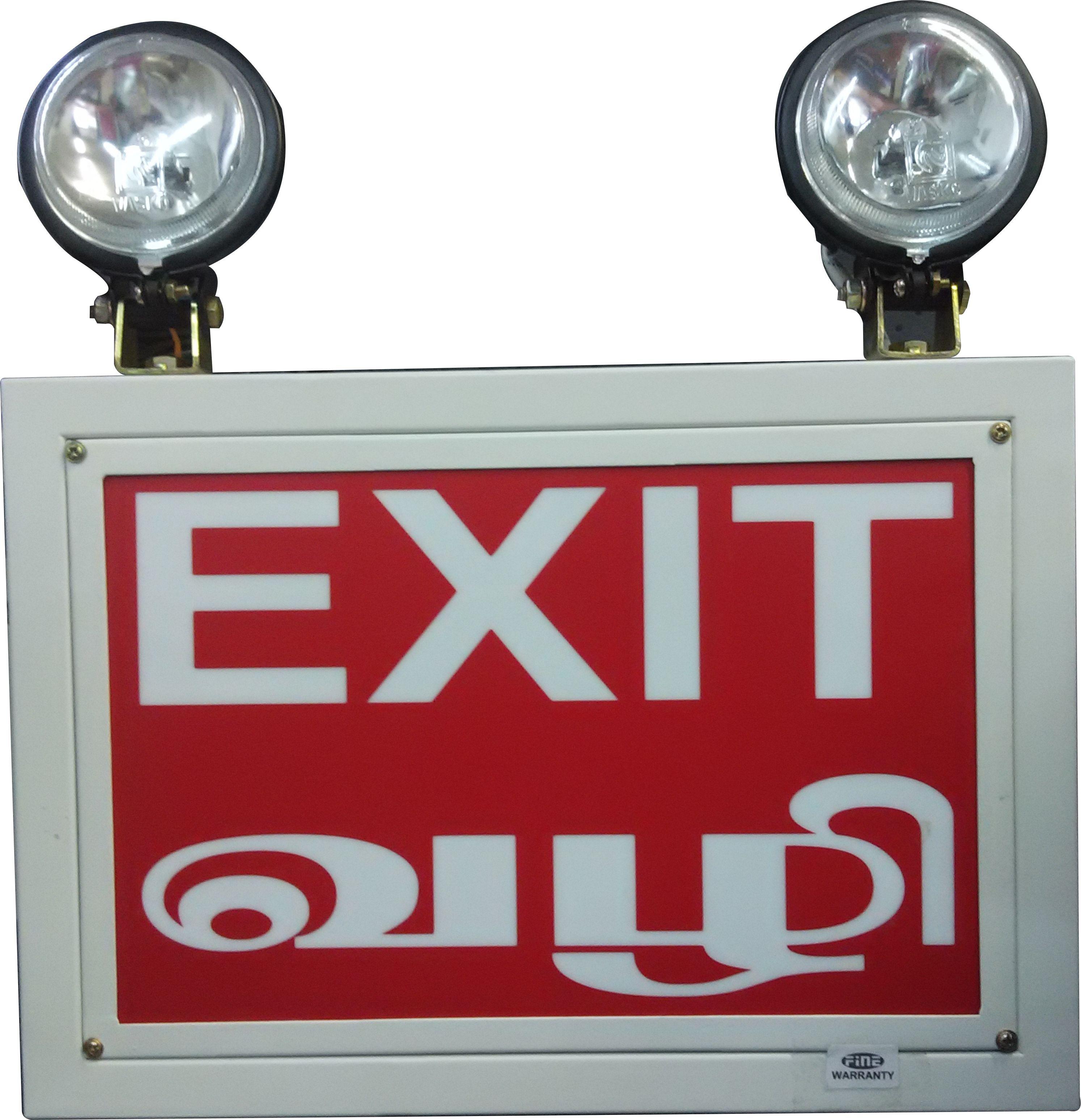 INDUSTRIAL EMERGENCY LIGHT WITH EXIT VALI SIGN (BACK LIGHT MODEL) -Finetech Systems