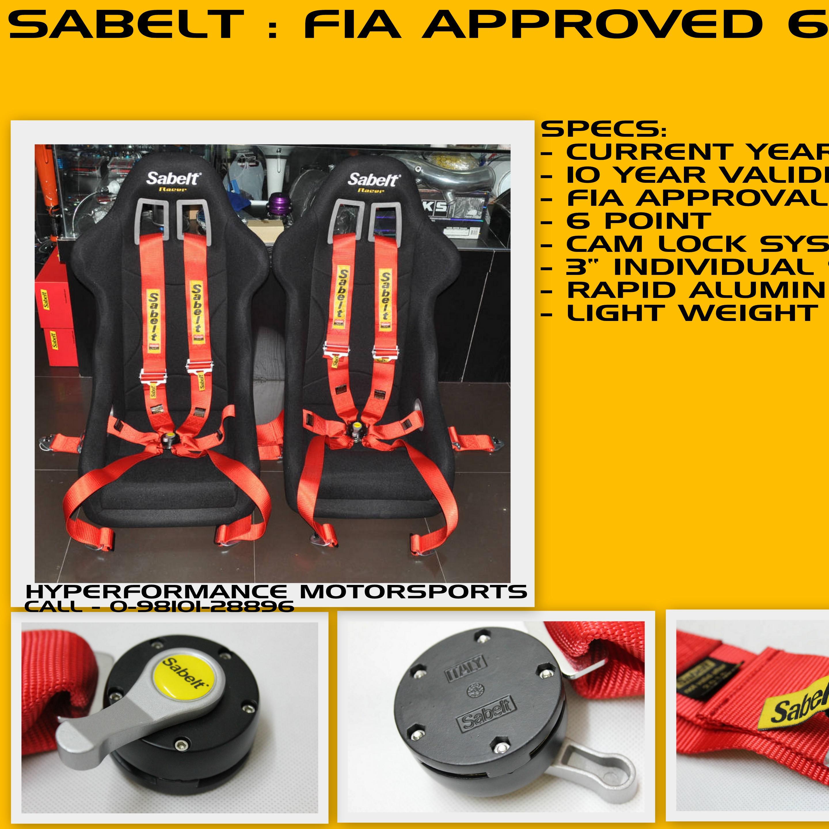 fia 8853-98 ,  6 point cam lock belt (nomex material, beltenick / omp / sparco / simpson)-HYPERFORMANCE MOTORSPORT