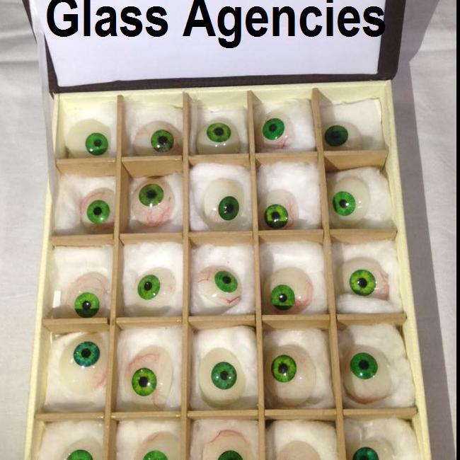 Green Prosthetic Eye ( Box of 25 Pieces )-Glass Agencies