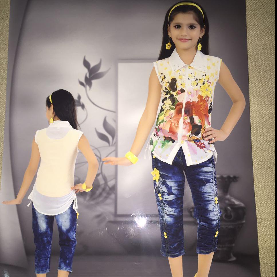 Dno-1251 denim capri-Reshma enterprises