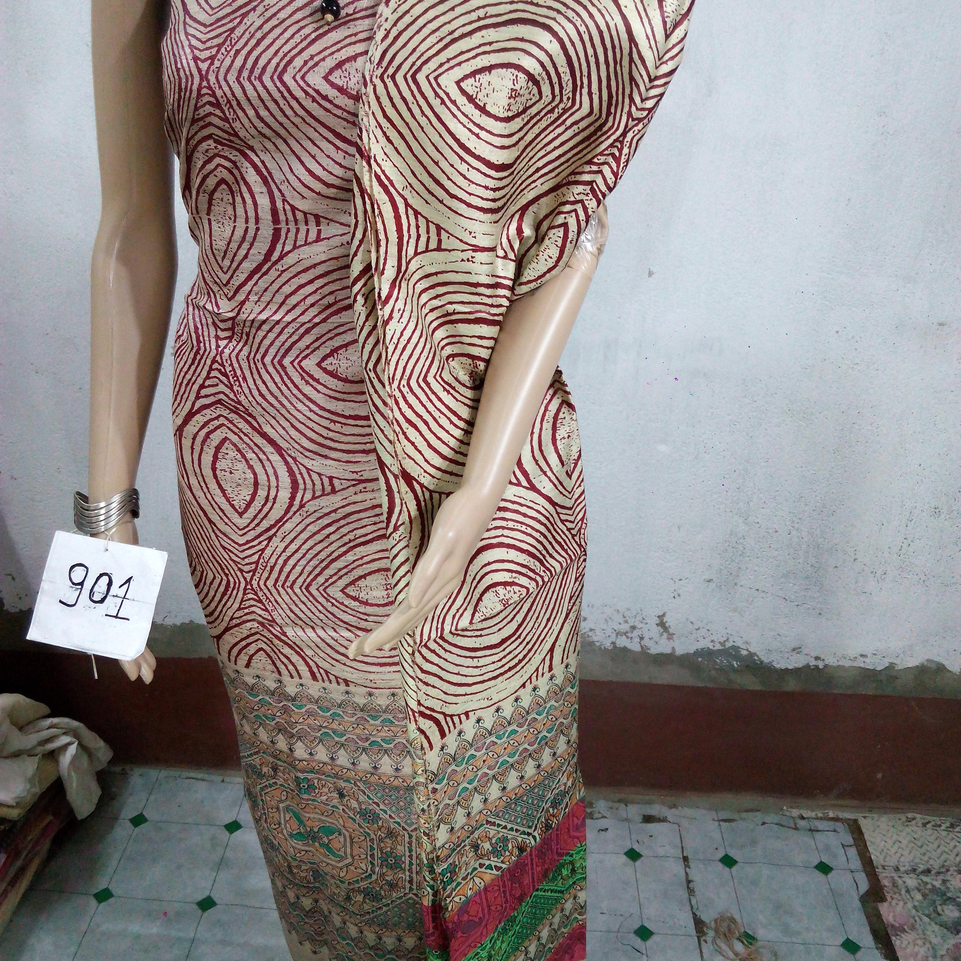Tussar ghicha silk suit -M. A silk Handloom 
