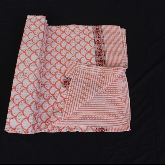 hand block print kantha quilt-handicraftofpinkcity