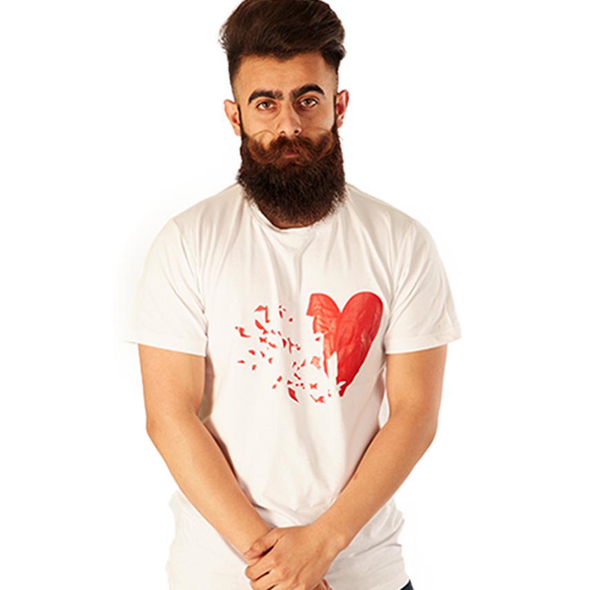 Rellin Men Heart Break Design T-shirt-Banga Knitwear