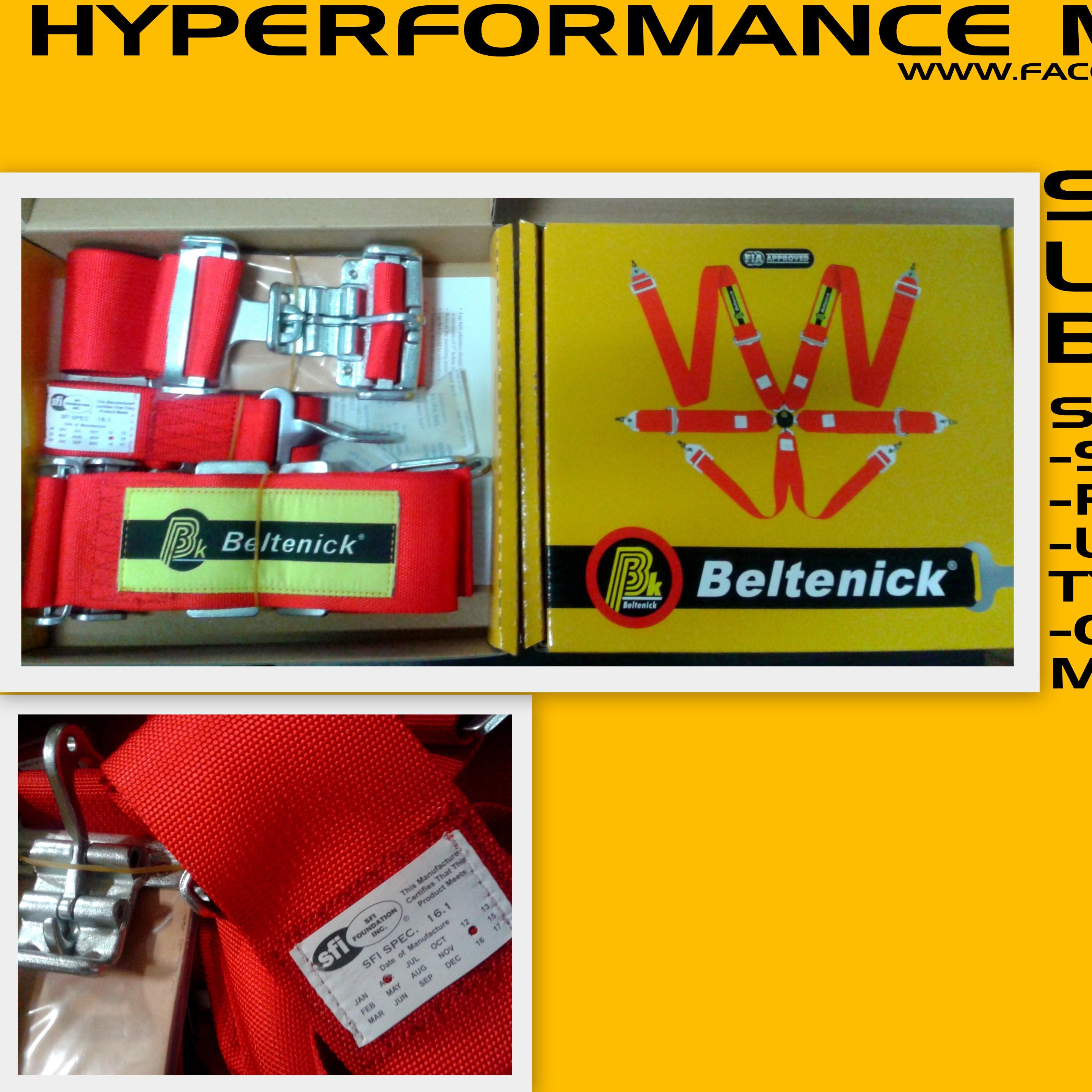 sfi 16.1 latch and link 5 point belt (nomex material, beltenick / omp / sparco / simpson)-HYPERFORMANCE MOTORSPORT