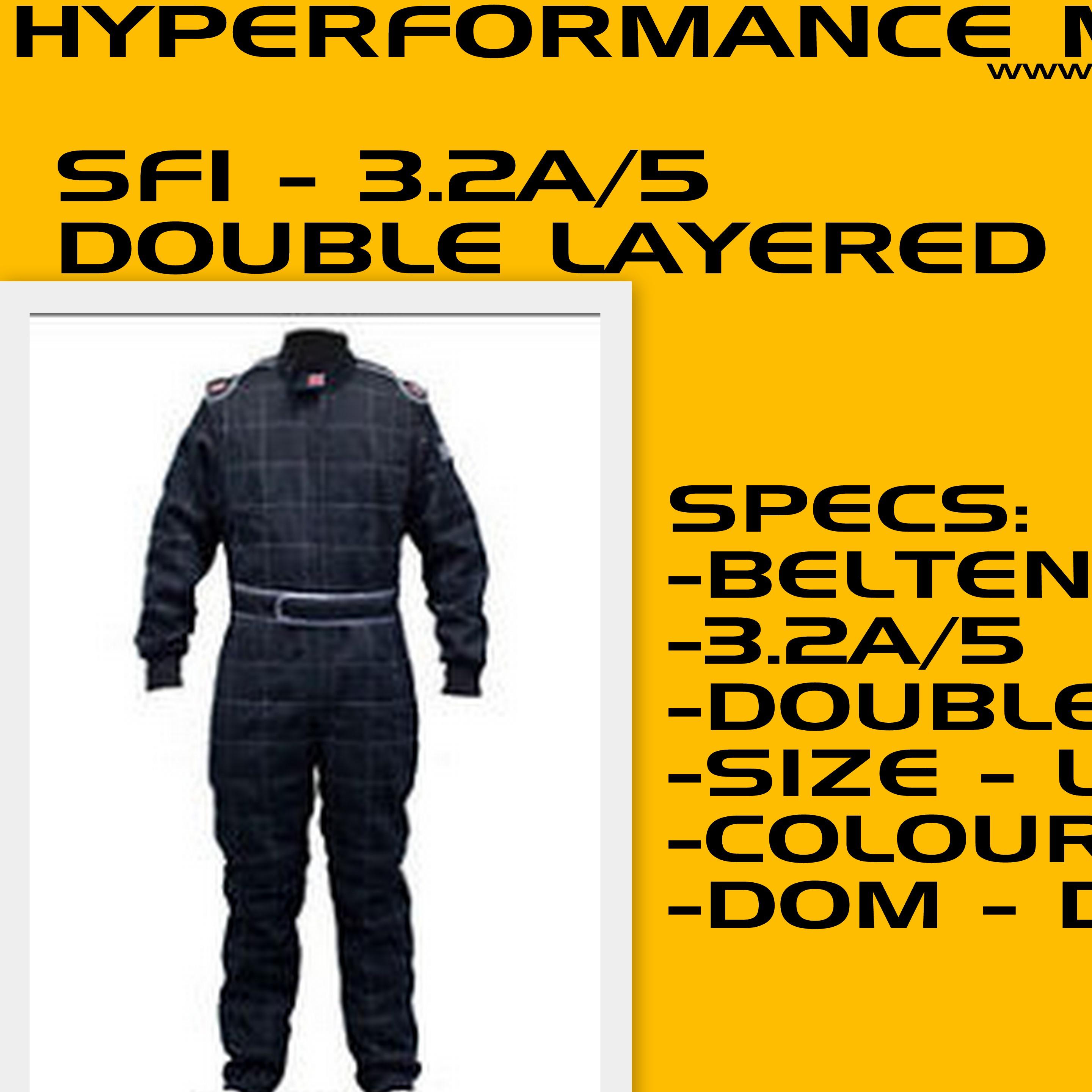 sfi 3.2a/5 racing suit  (nomex material, beltenick / omp / sparco / simpson)-HYPERFORMANCE MOTORSPORT