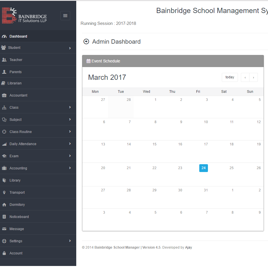 School Management System-BainBridge IT Solutions LLP