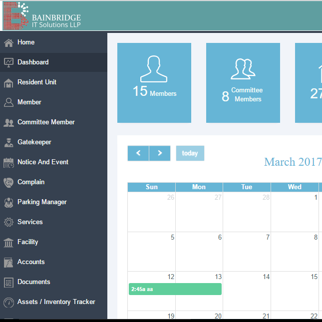 Society Management System-BainBridge IT Solutions LLP