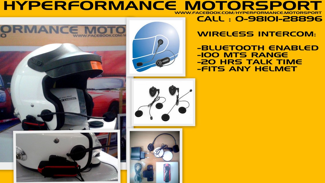 WIRE LESS (BLUETOOTH) INTERCOM UNITS, FOR RACING H-HYPERFORMANCE MOTORSPORTS