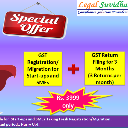 GST Registration + GST Return Filing (3 months)-Legal Suvidha Providers LLP