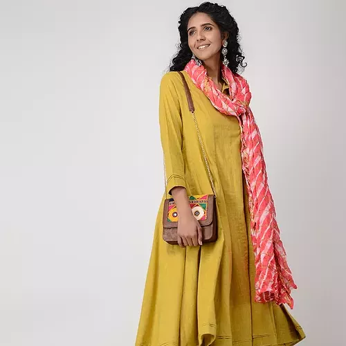 women's designer kurta set-leaf fab