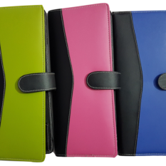 CHEQUE BOOK HOLDER WITH BUTTON LOCK