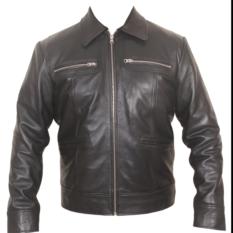 Black Full Sleeve Original Leather Casual Jacket