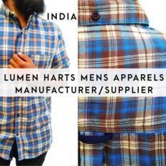 LUMEN HARTS Casual Shirt Checkered Brush Cotton - Mens Apparels Manufacturer