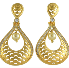 Glaera's fashion earrings gold plated, copper made and CZ stone