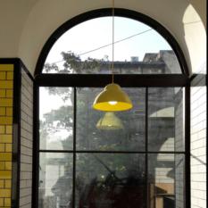 Upvc arch black laminated window