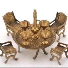 TABLE AND CHAIR SET BRASS