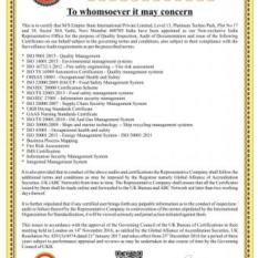 ISO/RD/ Halal/Organic/  Kosher Certifications