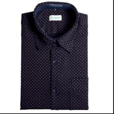 Mens Cotton Shirt, Slim Fit, Half Sleeves, Black Blue, Spark