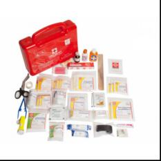 FIRST AID WORKPLACE KIT MEDIUM - PLASTIC BOX HANDY - RED - 113 COMPONENTS