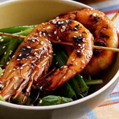 Teriyaki prawns